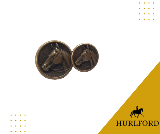 Single Bronze Horse Head Buttons