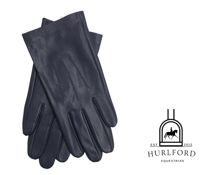 Childs Hurlford Navy Leather Gloves