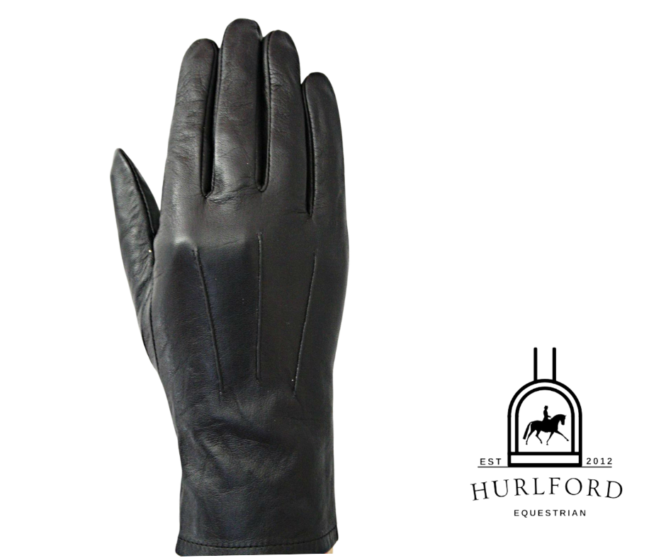 Adults Hurlford Black Leather Gloves