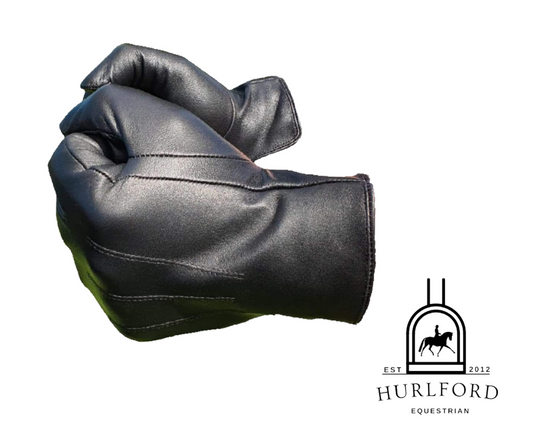 Hurlford Adults XLarge Black Leather Gloves